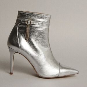 Karen Millen Metallic Silver Heeled Boots